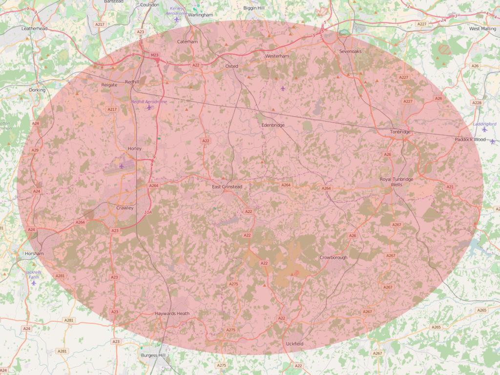 Map showing where High Spec operates